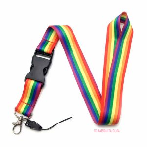 Lanyard Arcoiris con Broche