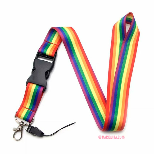 Lanyard Arcoiris con Broche
