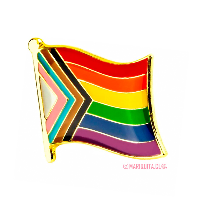 Pin Bandera Progreso LGBTIQA+ 2018 Pequeña