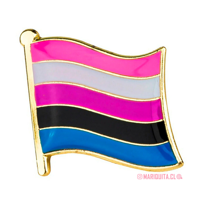 Pin Bandera Género Fluido Ondulada