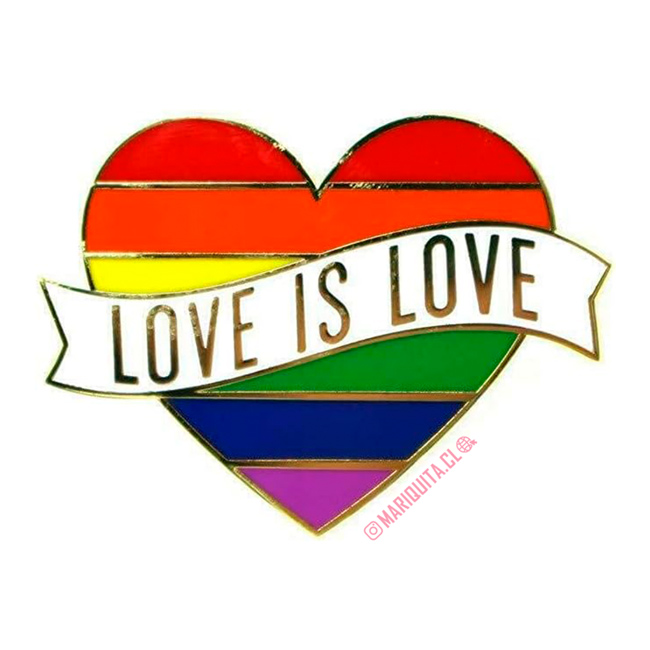 Pin Corazón Love is Love Dorado