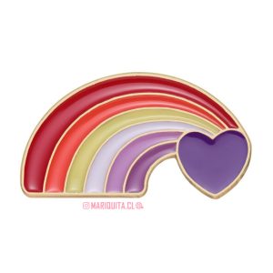 Pin Corazón y Arcoris Lésbico