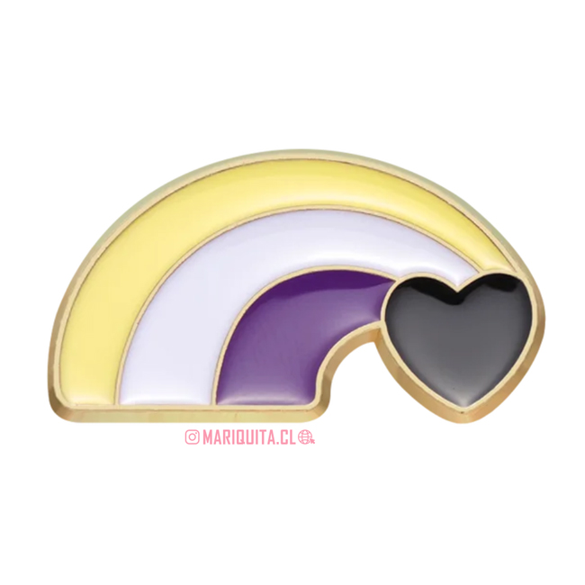 Pin Corazón y Arcoris No Binarie