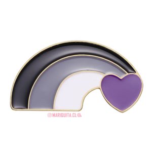 Pin Corazón y Arcoris Asexual