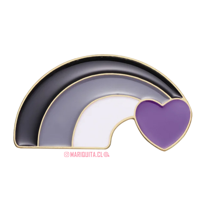 Pin Corazón y Arcoris Asexual