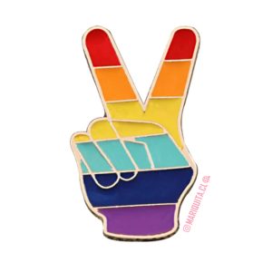 Pin Mano Paz Arcoiris