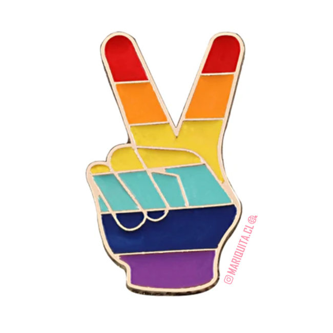 Pin Mano Paz Arcoiris