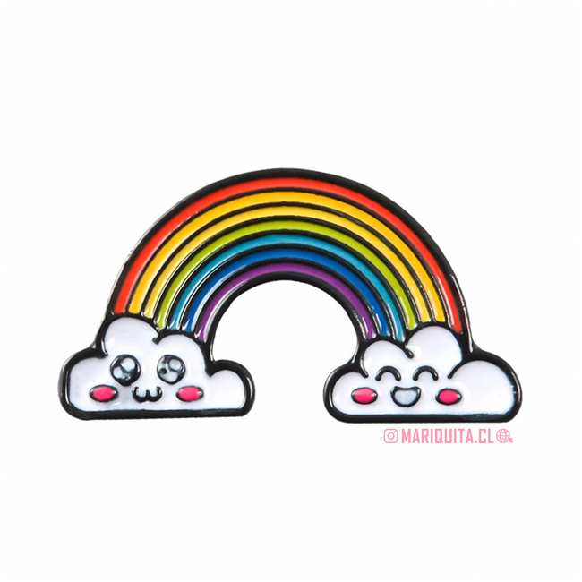 Pin Arcoiris Nubes Kawaii